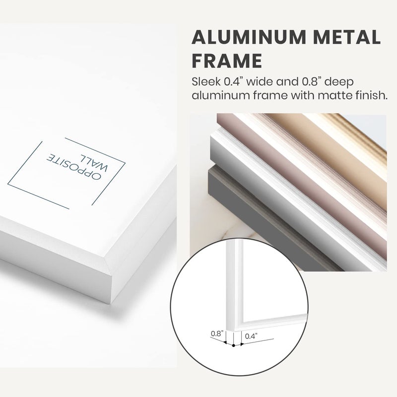 Opposite Wall Aluminium Metal Picture Frame, 12x16 in. | 31x41 cm White Sleek Matte, Lightweight, Shatterproof and Durable, Perfectly Crafted for Picture, Poster, Photo and Collage Displays - Image 4